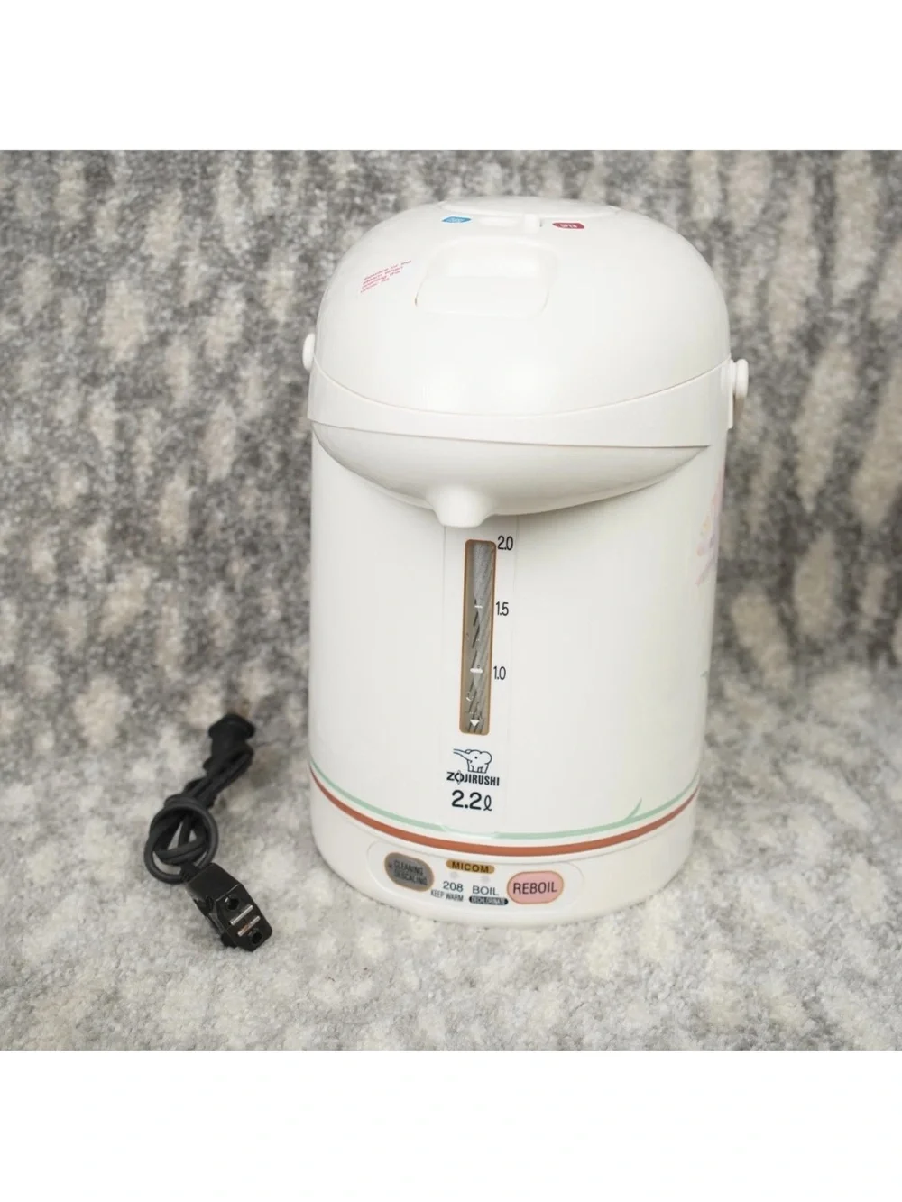 Zojirushi Micom Super Boiler 2.2L Model CW-PZC22 Floral Tested Working